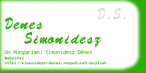 denes simonidesz business card